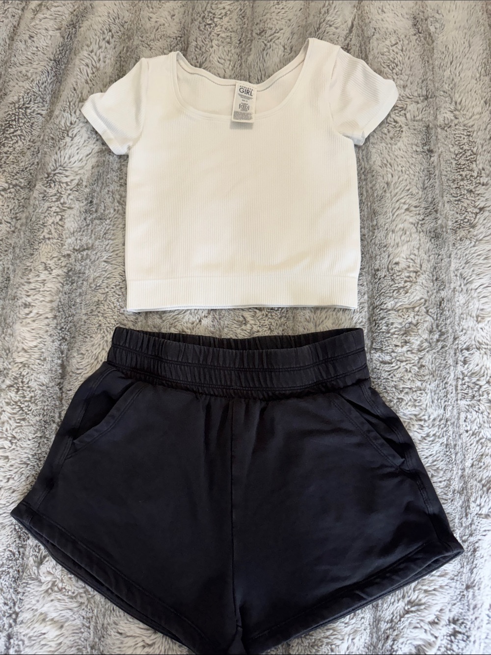 Athleta Girl Rise Above Tee & Athleta Girl Shorts - Girls M 8/10